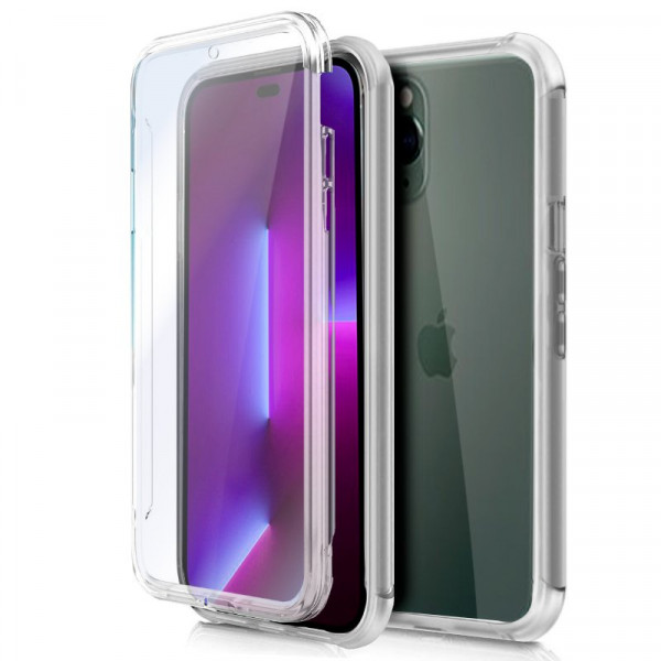 Fundação COOL Silicona 3D para iPhone 14 Pro (Frontal + traseiro transparente) D