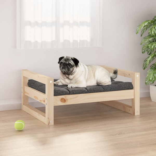 Cama para cachorro em madeira maciça de pinho 65,5x50,5x28 cm D