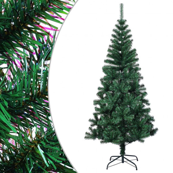 Árvore de Natal artificial pontas iridescentes PVC verde 120cm D