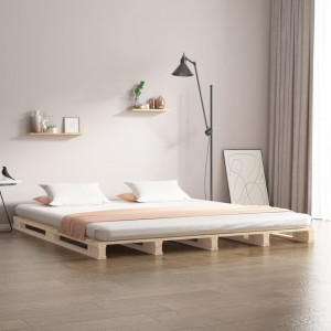 Cama de palets madera maciza de pino 120x200 cm D