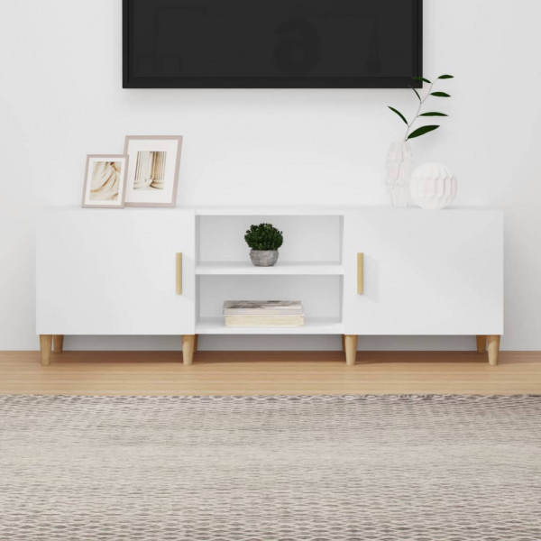 Móveis de televisão de madeira contraplacada branca 150x30x50 cm D
