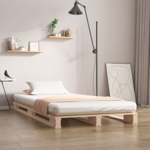 Cama de palets madera maciza de pino 100x200 cm D