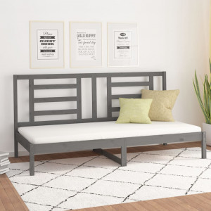 Sofá cama madera maciza de pino gris 90x200 cm D