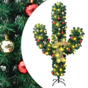 Cacto de natal com suporte e LED verde 180 cm PVC D