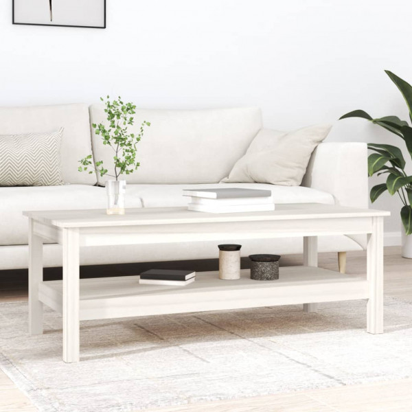 Mesa de centro de madeira maciça de pinho branco 110x50x40 cm D