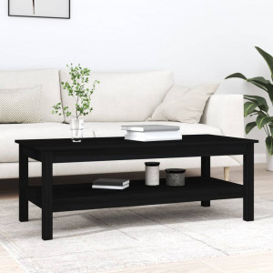 Mesa de centro de madera maciza de pino negro 110x50x40 cm D