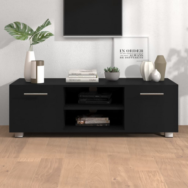 Mueble para TV madera contrachapada negro 110x40x35 cm D