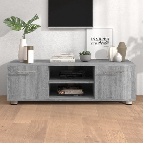 Mueble de TV madera contrachapada gris Sonoma 110x40x35 cm D