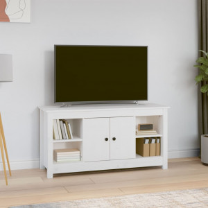 Mueble para TV de madera maciza de pino blanco 103x36.5x52 cm D