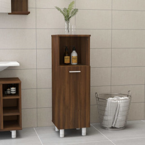 Armario de baño madera contrachapada roble marrón 30x30x95 cm D