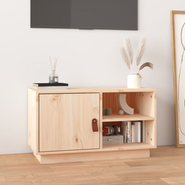 Mueble de TV de madera maciza de pino 70x34x40 cm D
