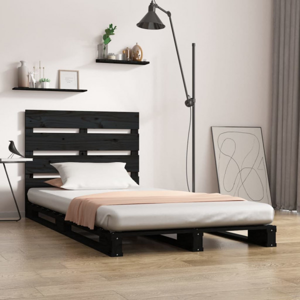 Estrutura de cama em madeira maciça de pinho preto 75x190 cm D