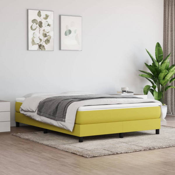 Estrutura de cama box spring tecido verde 140x190 cm D