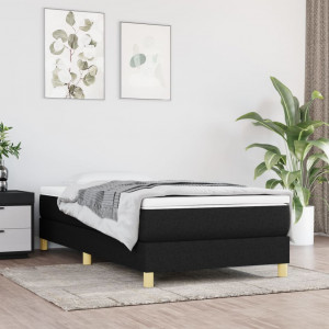 Estructura de cama box spring tela negro 90x190 cm D