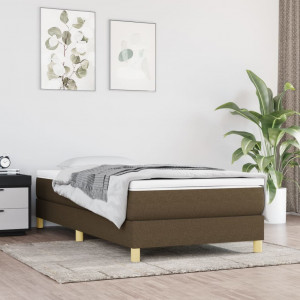 Estructura de cama box spring tela marrón 90x200 cm D