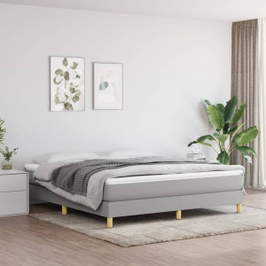 Estructura de cama box spring tela gris claro 160x200 cm D