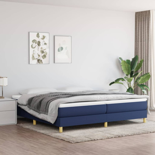 Estructura de cama box spring tela azul 200x200 cm D