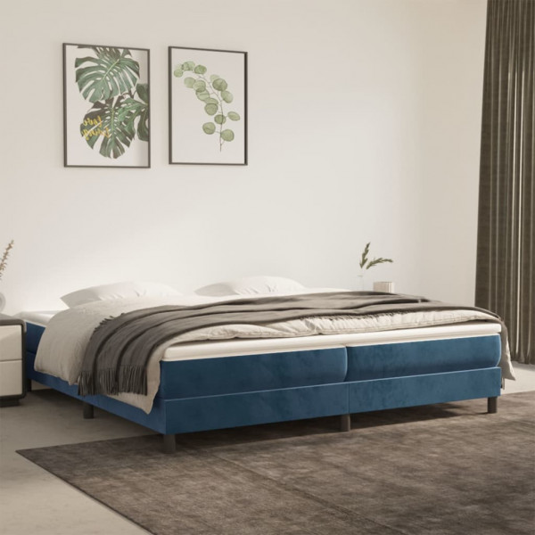 Estrutura da cama box spring veludo azul escuro 200x200 cm D
