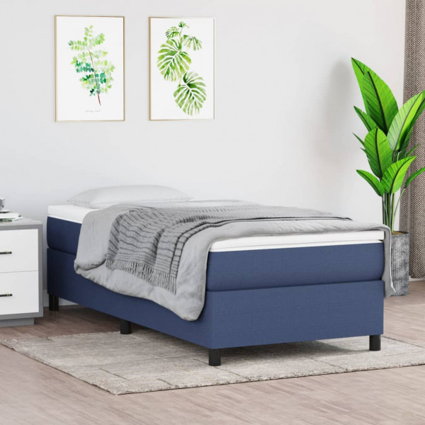 Estrutura da cama box spring tecido azul 90x200 cm D