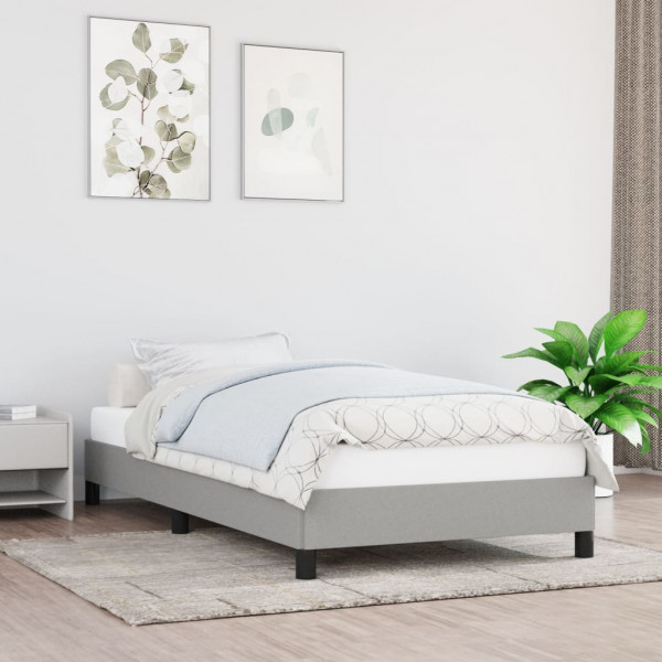 Estructura de cama de tela gris claro 80x200 cm D