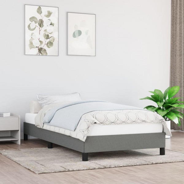 Estructura de cama de tela gris oscura 90x200 cm D