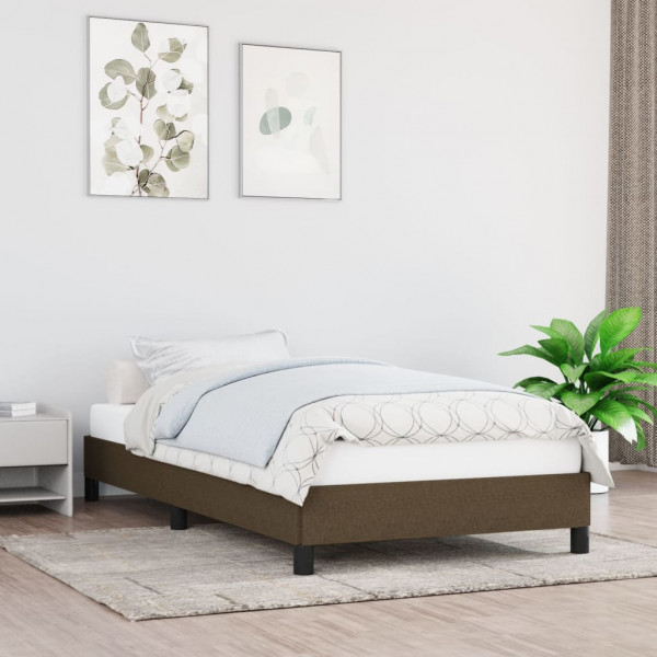 Estructura de cama de tela marrón 90x200 cm D