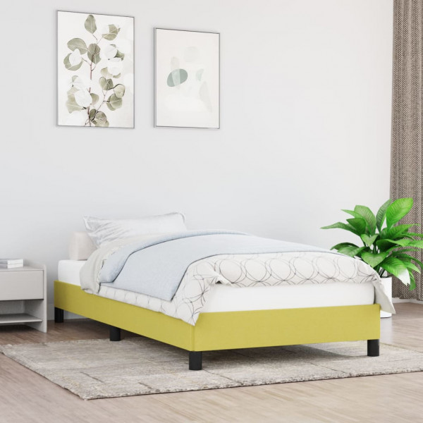 Estrutura de cama de tecido verde 90x200 cm D