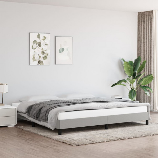 Estructura de cama gris claro tela 200x200 cm D