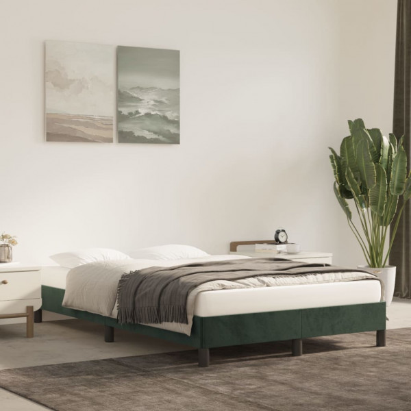 Estructura de cama de terciopelo verde 120x200 cm D