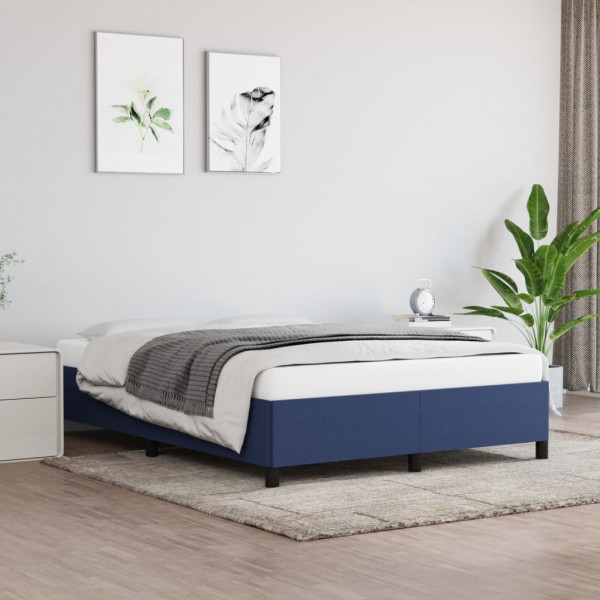 Estrutura de cama em tecido azul 140x190 cm D