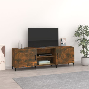 Mueble de TV madera de ingeniería roble ahumado 150x30x50 cm D