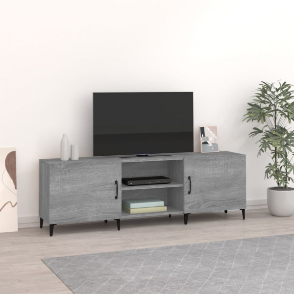 Armário de TV de madeira projetada cinza Sonoma 150x30x50 cm D