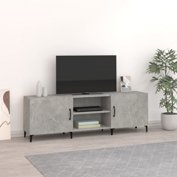 Mueble de TV madera de ingeniería gris hormigón 150x30x50 cm D