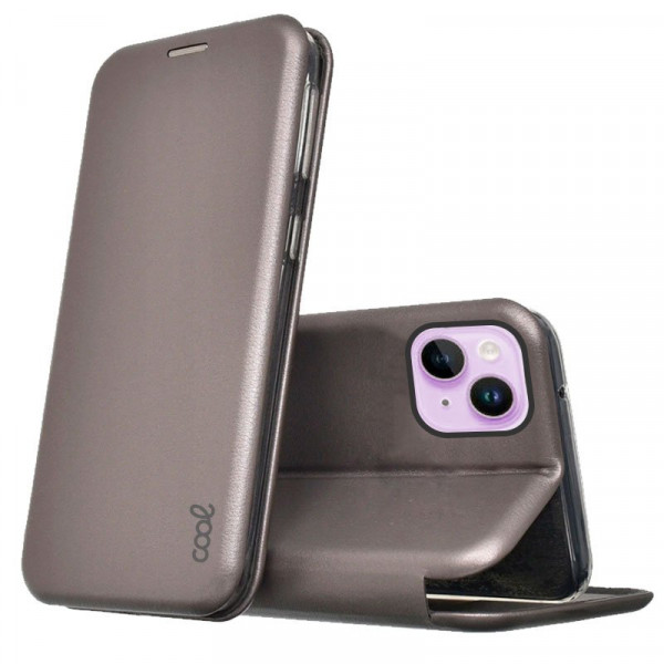 Fundação COOL Flip Cover para iPhone 14 Elegância Prata D