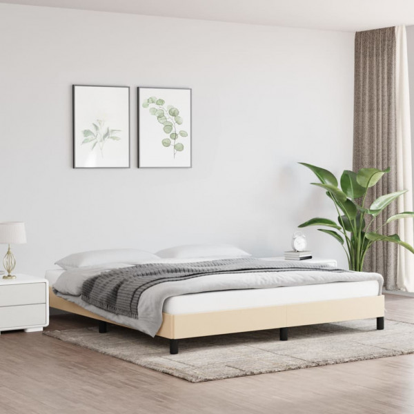 Estructura de cama de tela color crema 160x200 cm D