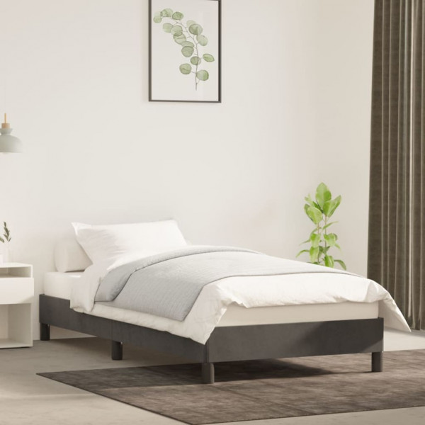 Estructura de cama de terciopelo gris oscuro 90x200 cm D