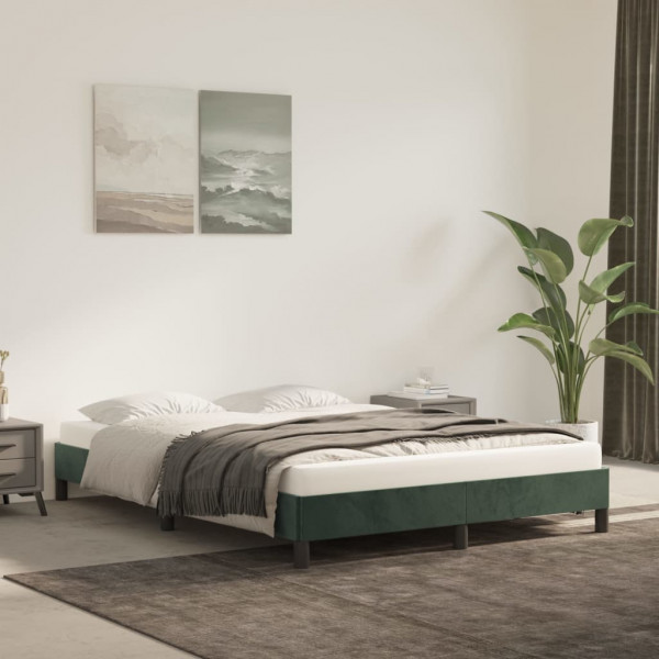 Estrutura de cama em veludo verde 140x200 cm D