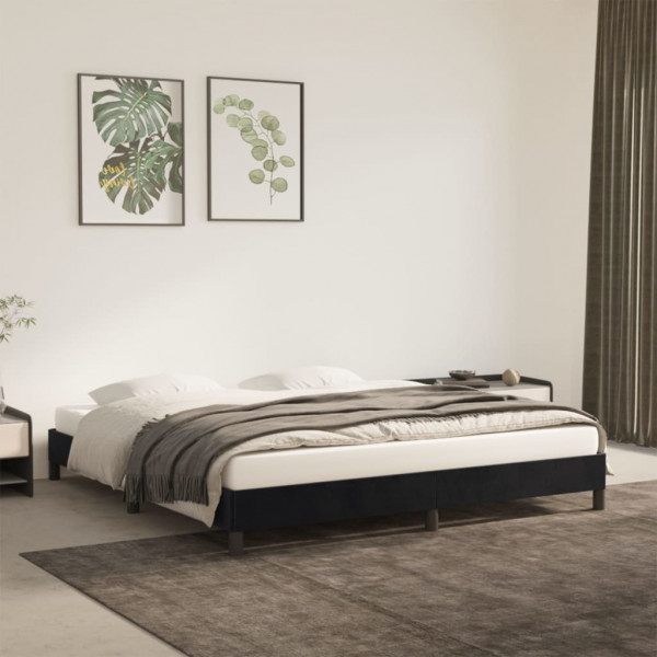 Estrutura de cama em veludo cinza claro 160x200 cm D