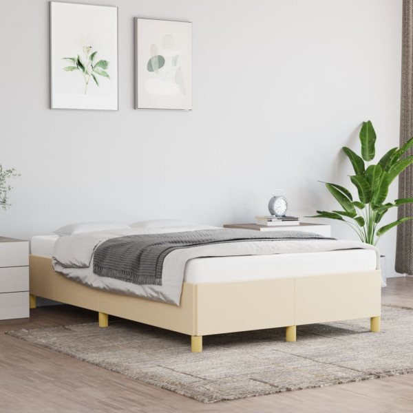 Estructura de cama de tela color crema 120x200 cm D