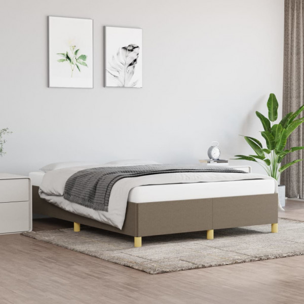Estructura de cama de tela gris taupe 140x190 cm D