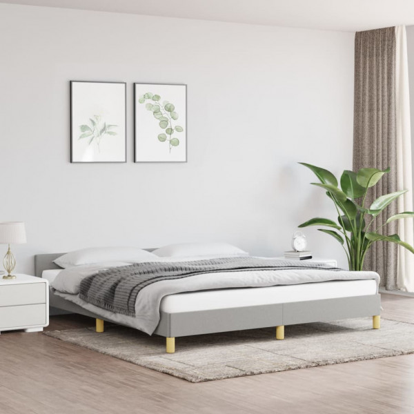 Estructura de cama con cabecero gris claro tela 180x200 cm D