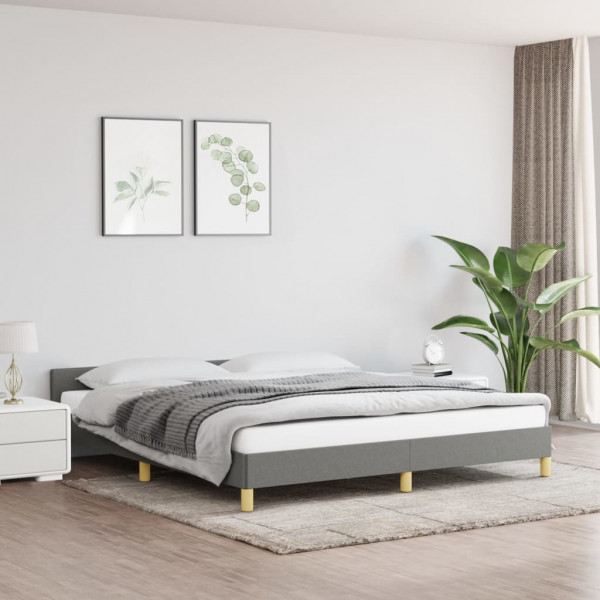Estructura de cama con cabecero tela gris oscuro 180x200 cm D