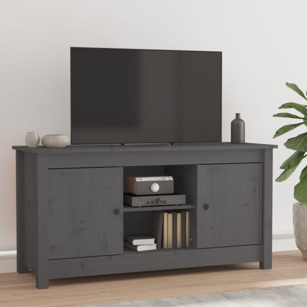 Móvel TV em madeira maciça de pinho cinza 103x36,5x52 cm D