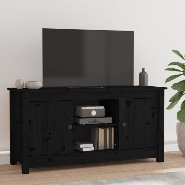 Móveis de televisão de madeira maciça de pinho preto 103x36.5x52 cm D