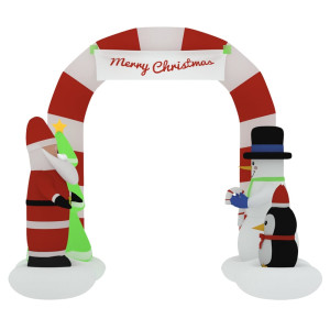 Puerta de arco inflable de Navidad con LED 260 cm D