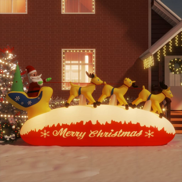 Papai Noel e renas infláveis de Natal com LED 145 cm D