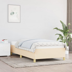 Estructura de cama de tela color crema 90x200 cm