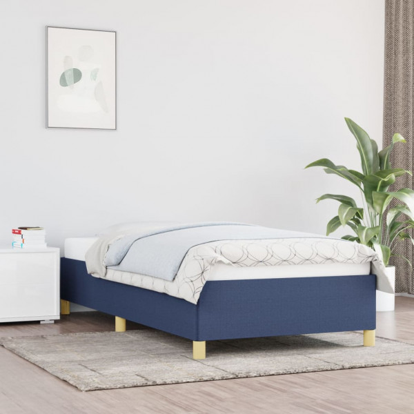 Estructura de cama de tela azul 90x200 cm D
