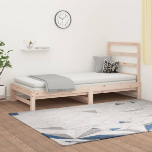 Sofá cama extraíble madera maciza de pino 2x(90x200) cm D