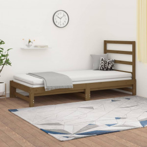 Sofá cama removível madeira maciça de pinho marrom 2x(90x200) cm D